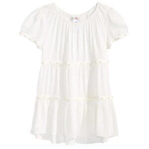 Kandy Kiss Girls Pearl-Trim Gauze Top, L